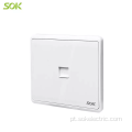 1 Gang RJ11 TEL Tomada Outlet Branco